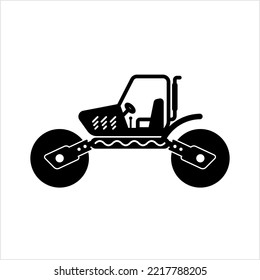 Road Roller Icon, Construction Vehicle Icon Vector Art Illustration