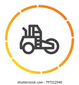 road roller icon design with outline style. vector illustration.