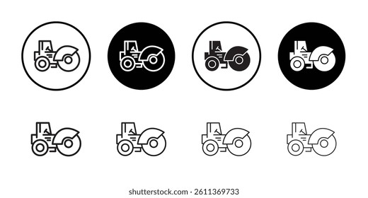 Road roller icon Flat art illustration in outline