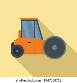Icono de rodillo de carretera. Ilustración plana del icono del vector del rodillo de carretera para el diseño web