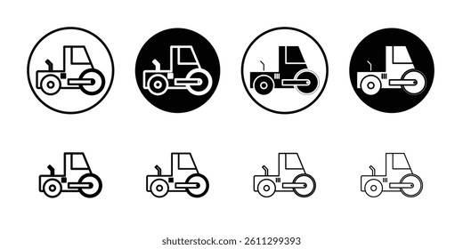 Road roller icon Flat illustration sign