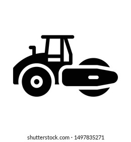 Icono de rodillo de carretera en estilo glifo