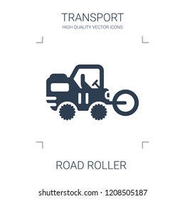 road roller icon. high quality filled road roller icon on white background. from transport collection flat trendy vector road roller symbol. use for web and mobile