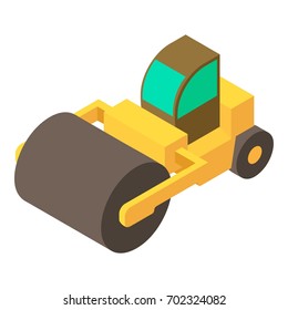 Road roller icon. Isometric illustration of road roller vector icon for web