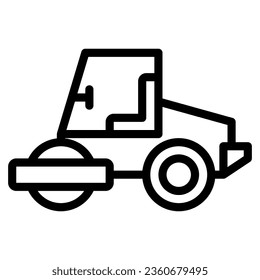 icono de rodillo de carretera en estilo de línea aislado en fondo blanco. Herramientas de construcción, ilustración vectorial para proyectos de diseño gráfico