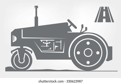 road roller. icon on a black background