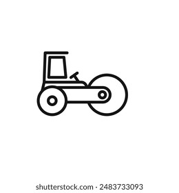 Road roller icon outline collection in black