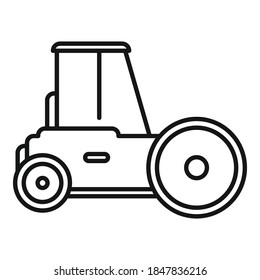 Icono de rodillo de carretera. Icono del vector del controlador de ruta de contorno para el diseño web aislado en fondo blanco