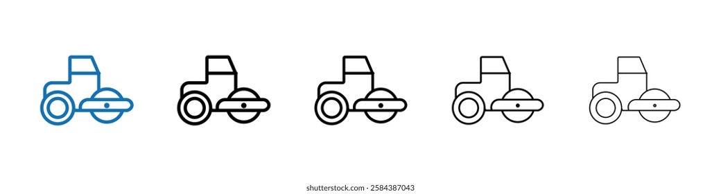 Road roller icon Outline vector logo for web ui