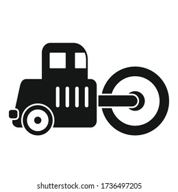 Road roller icon. Simple illustration of road roller vector icon for web design isolated on white background