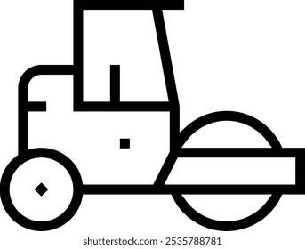 road roller icon. Thin linear style design isolated on white background