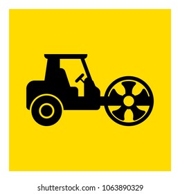 road roller icon vector