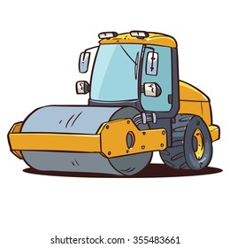 Road Roller illustration isolated on white background