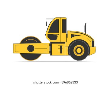 Road roller isolated on background. Vector illustration. EPS 10, opacity