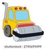 Road roller isolated on white background