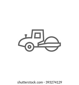 Road roller line icon.