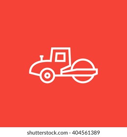 Road roller line icon.