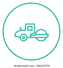 Road roller line icon.