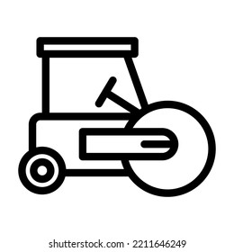 road roller line icon illustration vector graphic