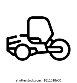 road roller line icon vector. road roller sign. isolated contour symbol black illustration