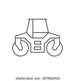 Road roller line outline icon