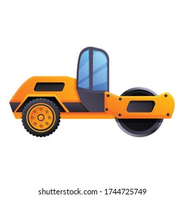 Road roller machine icon. Cartoon of road roller machine vector icon for web design isolated on white background