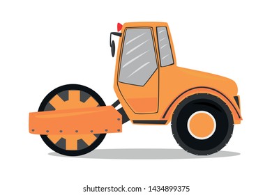 Road roller, road roller rolls asphalt, road construction