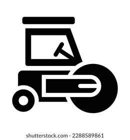 road roller solid icon illustration vector graphic