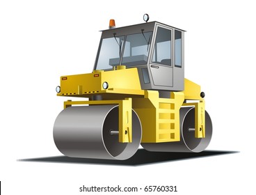 Road roller vector