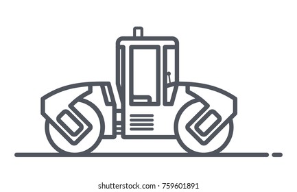 Road roller vector icon 