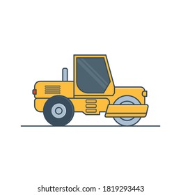 Road roller vector icon illustration