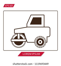 road roller vector icon symbol