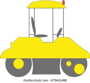 road roller, vector illustration