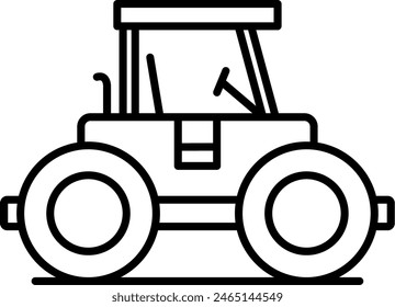 Road Roller Vector Line Icon Design