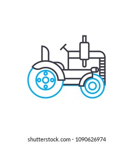 Road roller vector thin line stroke icon. Road roller outline illustration, linear sign, symbol concept.