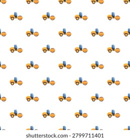 Road roller vehicles creating a construction machinery graphic pattern