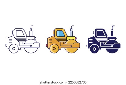 Road roller vehicles icon  vector illustration