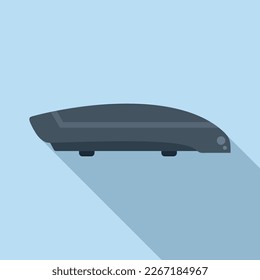 Road roof box icon flat vector. Car trunk. Vacation cargo
