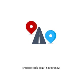 Road Route Icon Logo Design Element