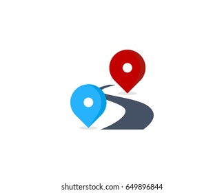 Road Route Icon Logo Design Element