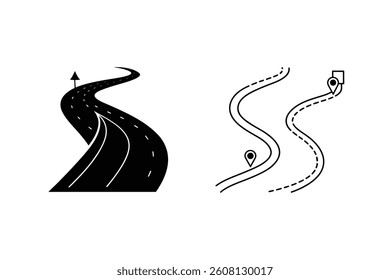 Road And Route Vector Illustration Representing Transportation Travel And Location Concepts