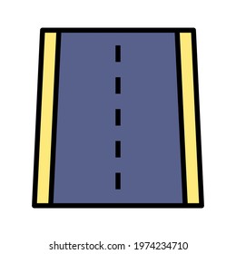 Road, route, way icon vector image. Can also be used for Navigation. Suitable for use on web apps, mobile apps and print media.