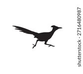Road runner bird silhouette vector flat illustration design  on white back ground