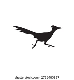 Road runner bird silhouette vector flat illustration design  on white back ground