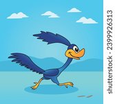 road runner design vector flat modern isolated illustration