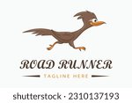 road runner logo design vector flat modern isolated illustration