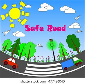 Road safety illustration