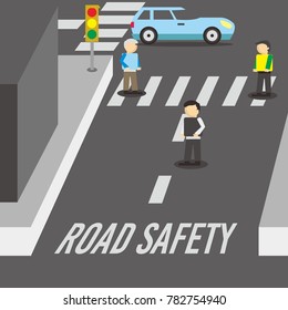 Road Safety Illustration Vector