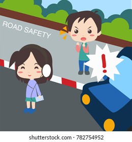 Road Safety Illustration Vector