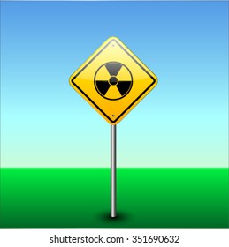 Road safety mark.Sign of radiation contamination.